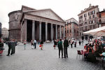 Beeld van de Piazza Rotondo met het Pantheon in Rome.