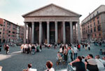 Beeld van de Piazza Rotondo met het Pantheon in Rome.